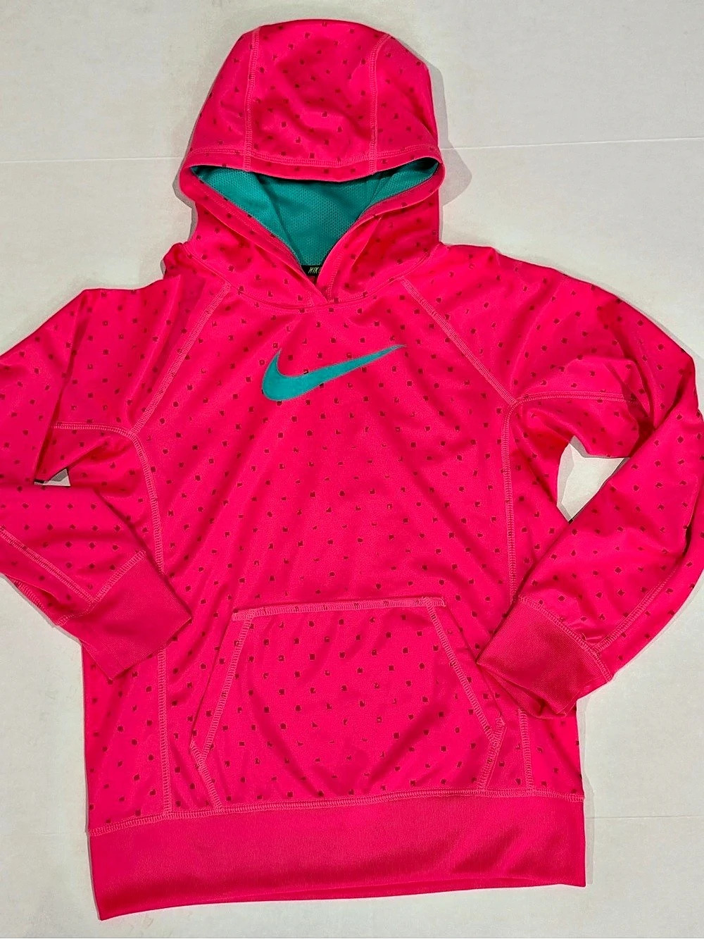 Nike Girls Large Pink Geometric Hoodie